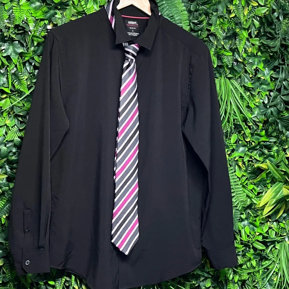 Frangi Men's Tie Made‎ in Italy Silk Necktie Striped Gray Purple Black 3137